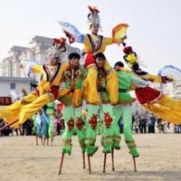 Chinese stilt dance